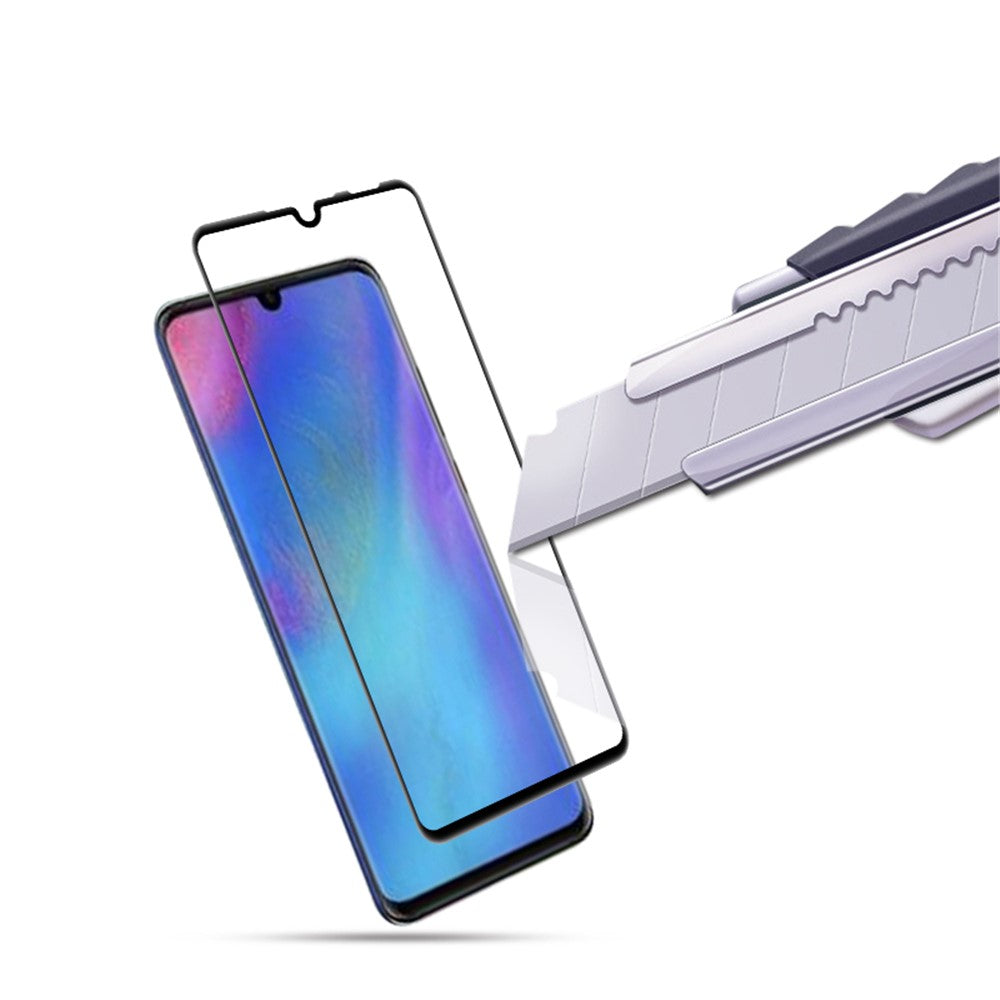 AMORUS Silk Printing Full Glue Tempered Glass Screen Protector Film for Huawei P30 Lite / nova 4e