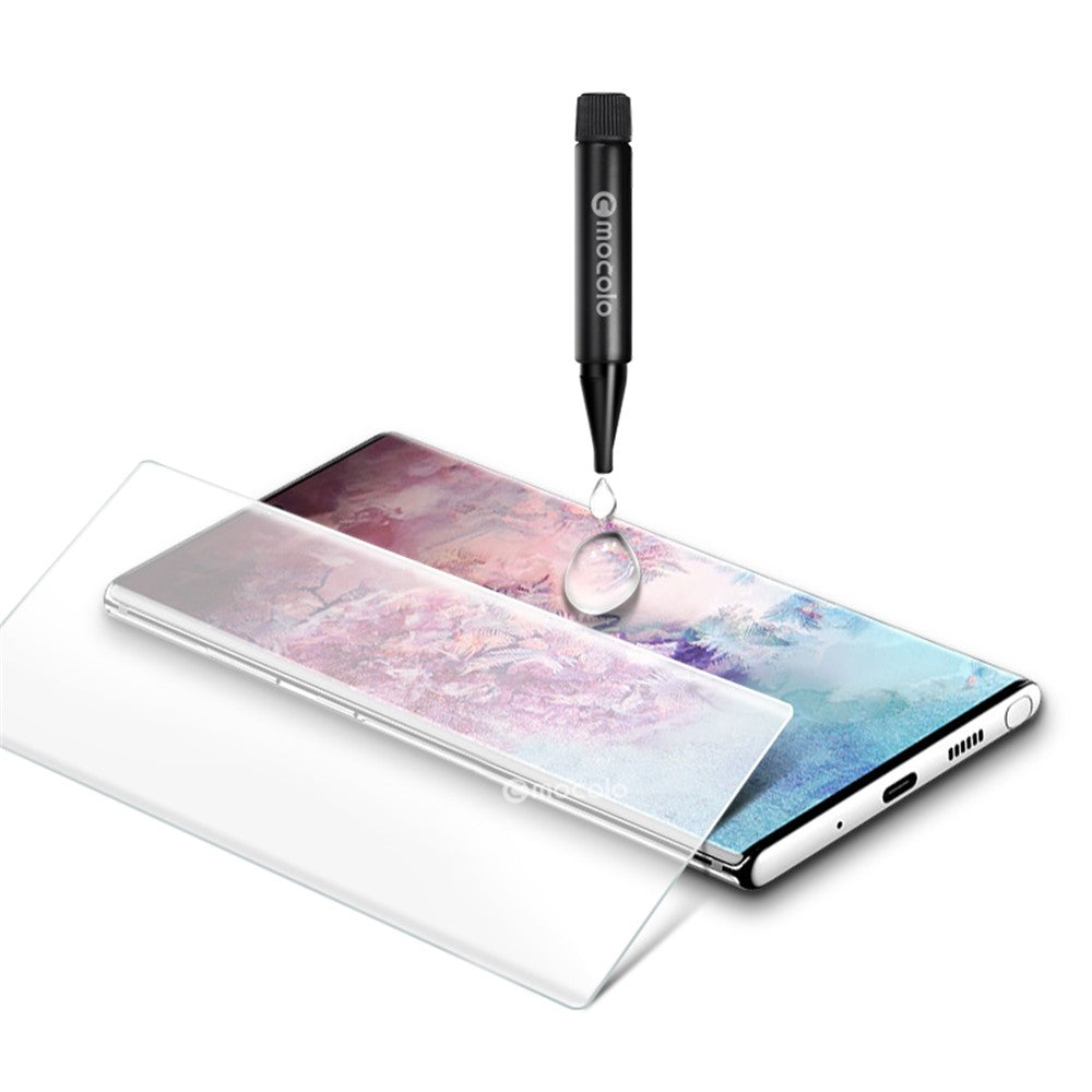 MOCOLO til Samsung Galaxy Note 10 Plus / Note 10 Plus 5G 3D Buet [UV-lys Bestråling] Fuld Dækning Hærdet Glas Skærmbeskytter UV-film