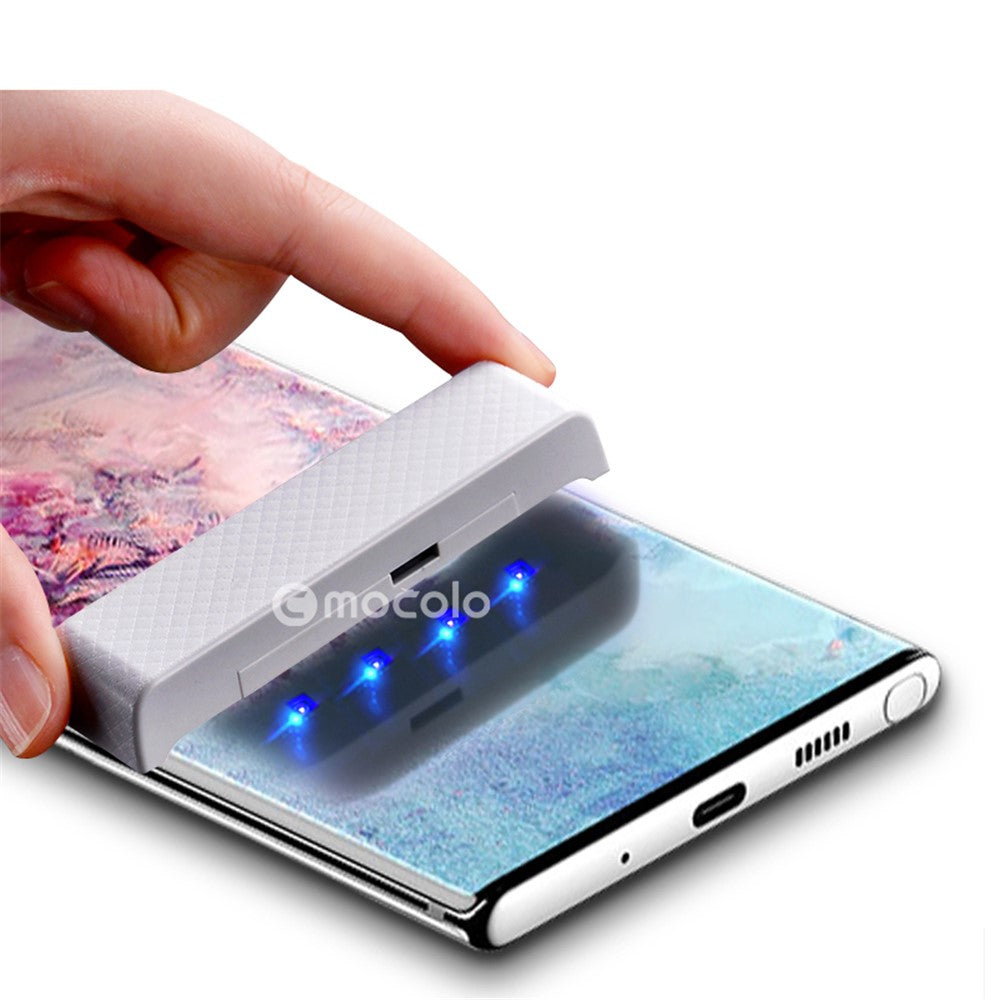 MOCOLO til Samsung Galaxy Note 10 Plus / Note 10 Plus 5G 3D Buet [UV-lys Bestråling] Fuld Dækning Hærdet Glas Skærmbeskytter UV-film