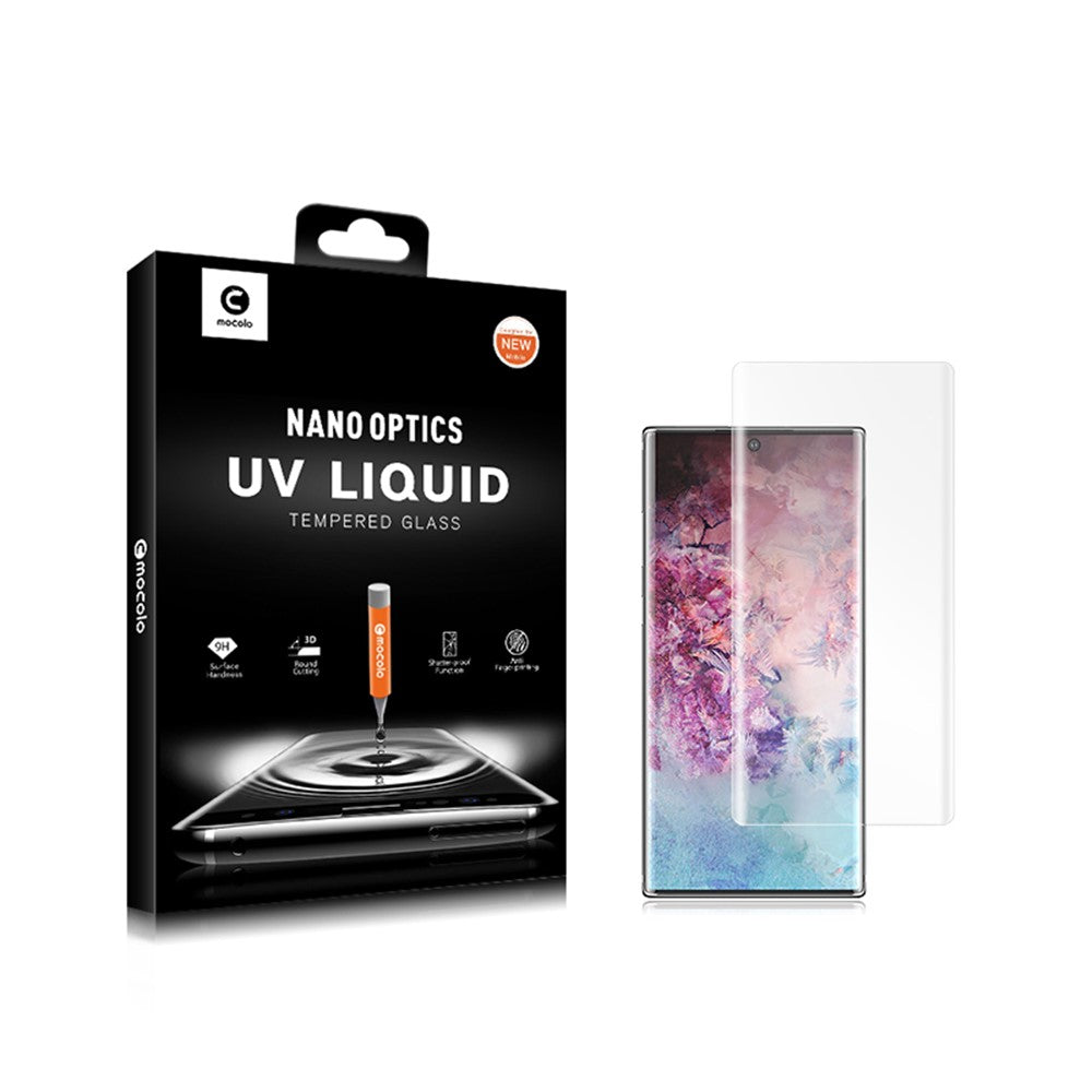 MOCOLO til Samsung Galaxy Note 10 Plus / Note 10 Plus 5G 3D Buet [UV-lys Bestråling] Fuld Dækning Hærdet Glas Skærmbeskytter UV-film