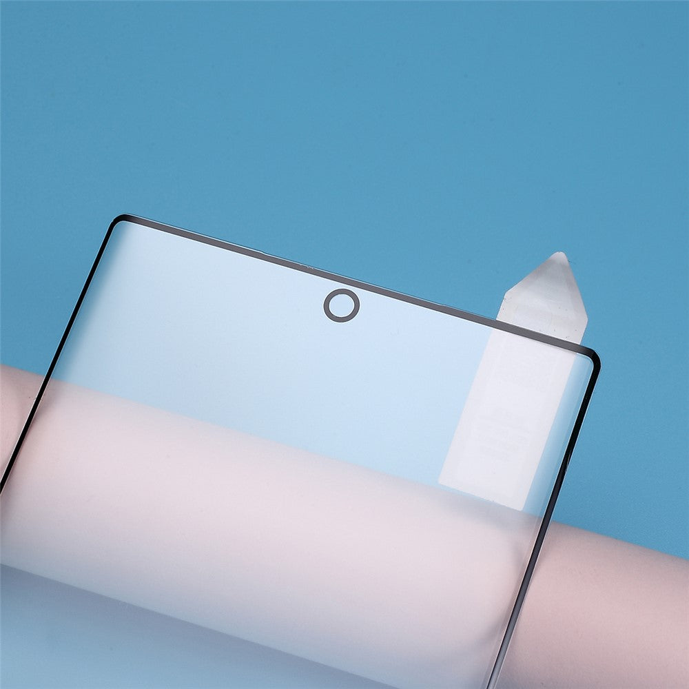 RURIHAI til Samsung Galaxy Note 10 Plus/Note 10 Plus 5G 3D Buet Fuld Dækning Hærdet Glas Skærmbeskytter [Understøtter Fingeraftryksoplåsning]