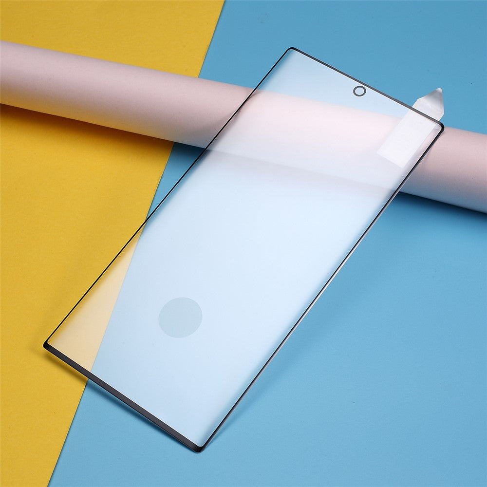 RURIHAI til Samsung Galaxy Note 10 Plus/Note 10 Plus 5G 3D Buet Fuld Dækning Hærdet Glas Skærmbeskytter [Understøtter Fingeraftryksoplåsning]