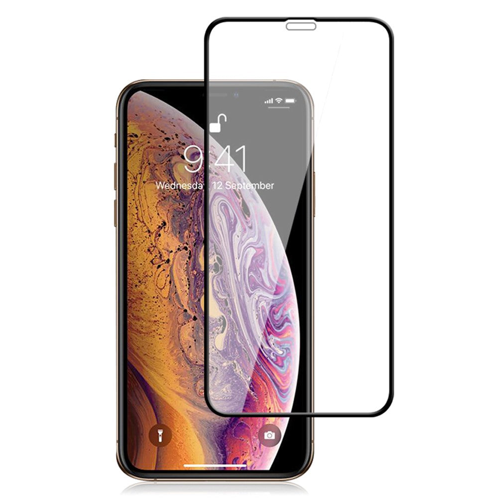 AMORUS Full Coverage Silk Printing Tempered Glass Screen Film for Apple iPhone 11 6.1 inch / XR