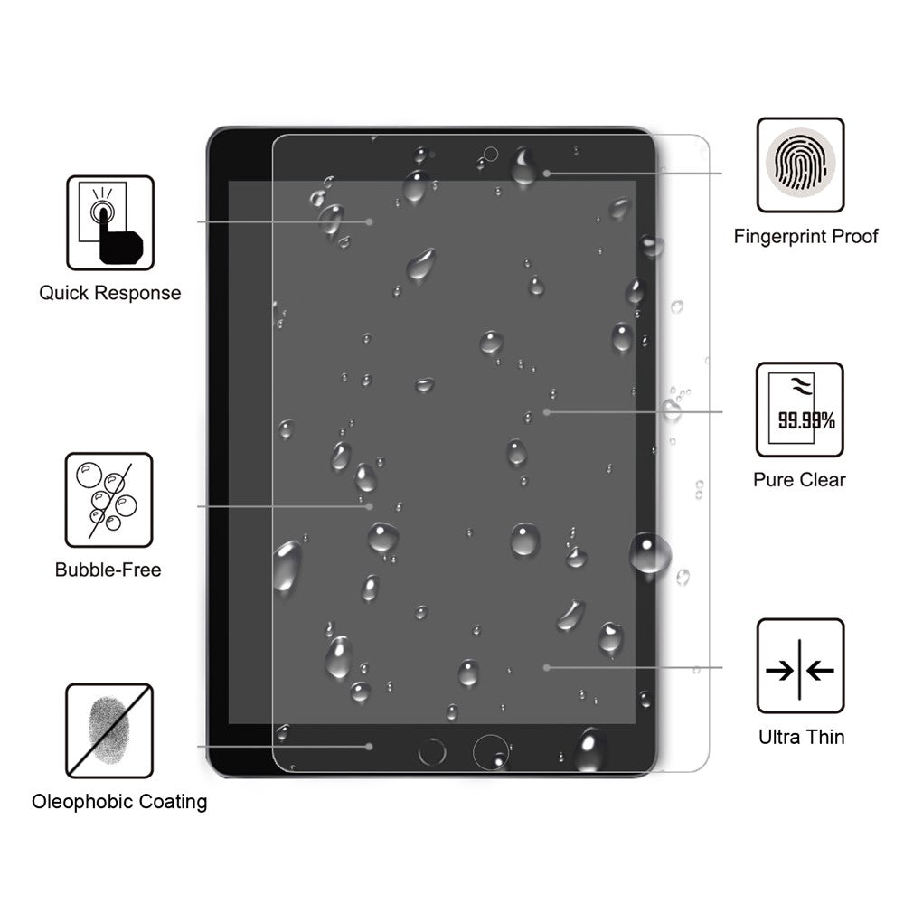 Screen Protector for iPad 10.2 (2021) / (2020) / (2019) Anti-Scratch Dust-Proof 2.5D Straight Edge Tempered Glass Film