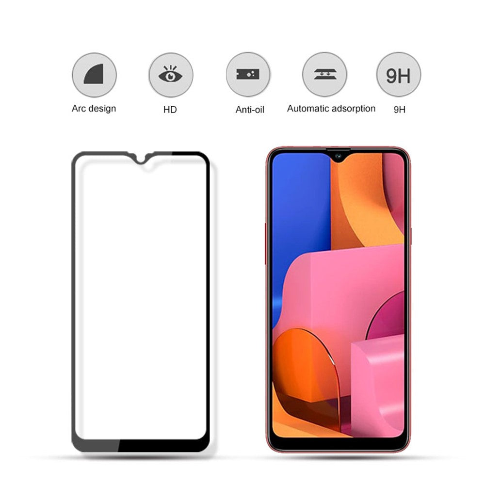 MOCOLO Silk Print HD Tempered Glass Full Glue Full Coverage Screen Guard Film for Samsung Galaxy A20s