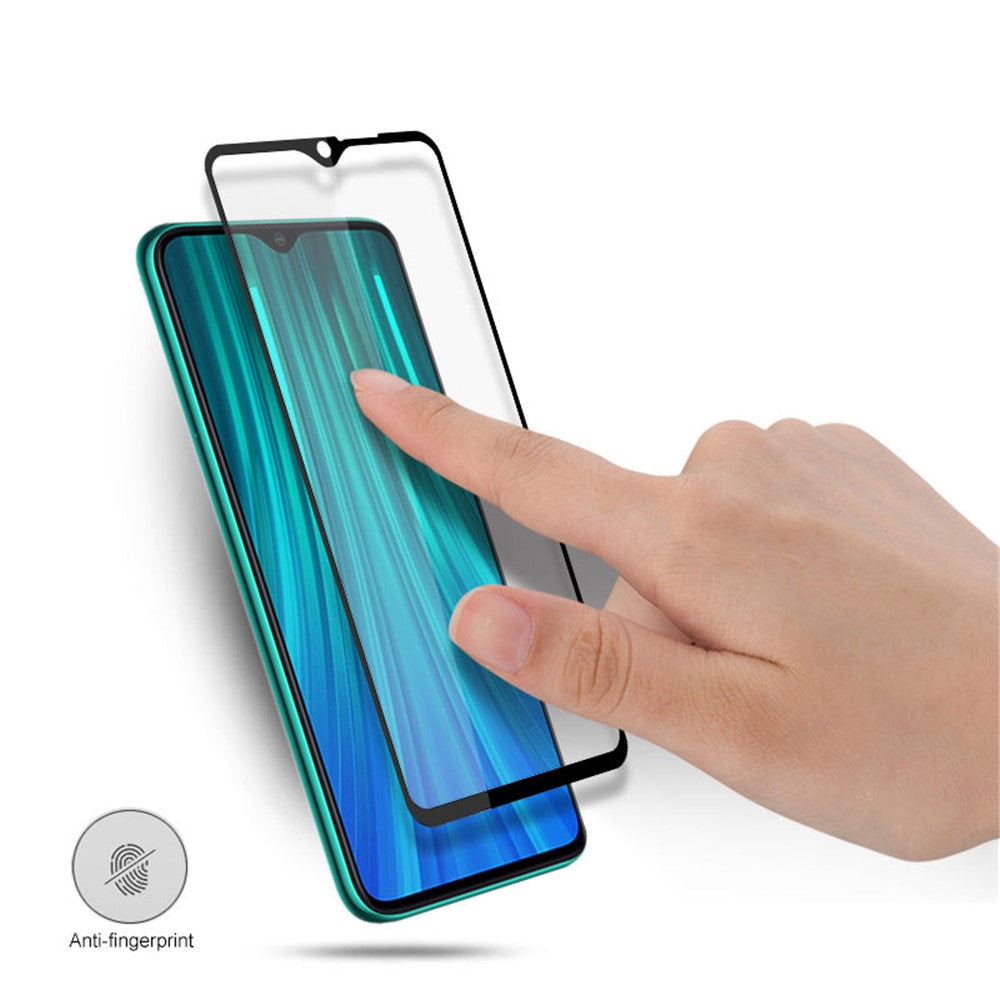 AMORUS Full Coverage Silk Printing Tempered Glass Screen Film for Xiaomi Redmi Note 8 Pro