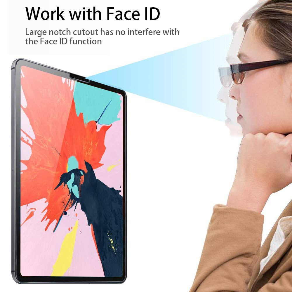 0.3mm Screen Protector for iPad Pro 12.9 (2022) / (2021) / (2020), 2.5D Edge Tempered Glass HD Anti-Scratch Film, Support Face Unlock