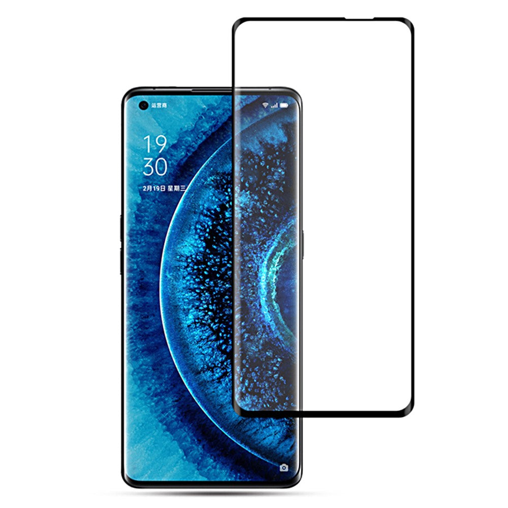 MOCOLO 3D-böjd härdad glasfilm för Oppo Find X2/X2 Pro, helskärm, heltäckande, repfri, bubbelfri, HD-klar skärmfilm