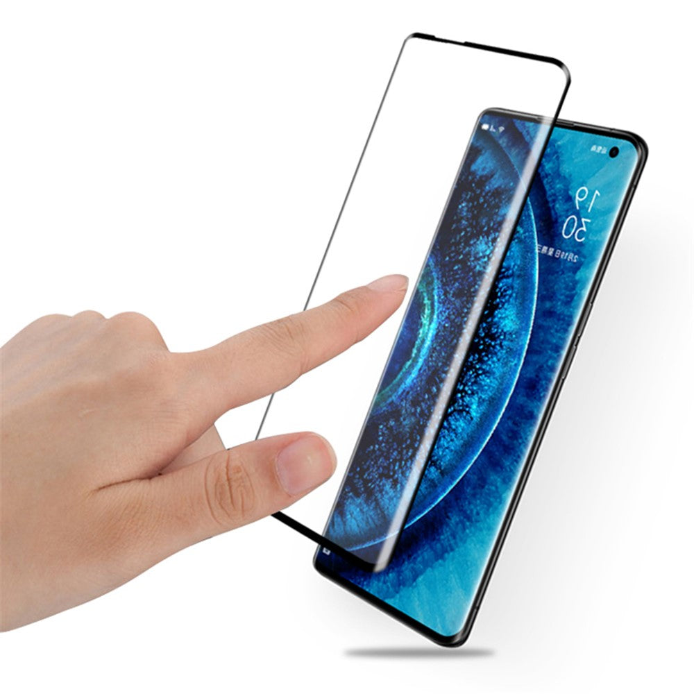 MOCOLO 3D-böjd härdad glasfilm för Oppo Find X2/X2 Pro, helskärm, heltäckande, repfri, bubbelfri, HD-klar skärmfilm