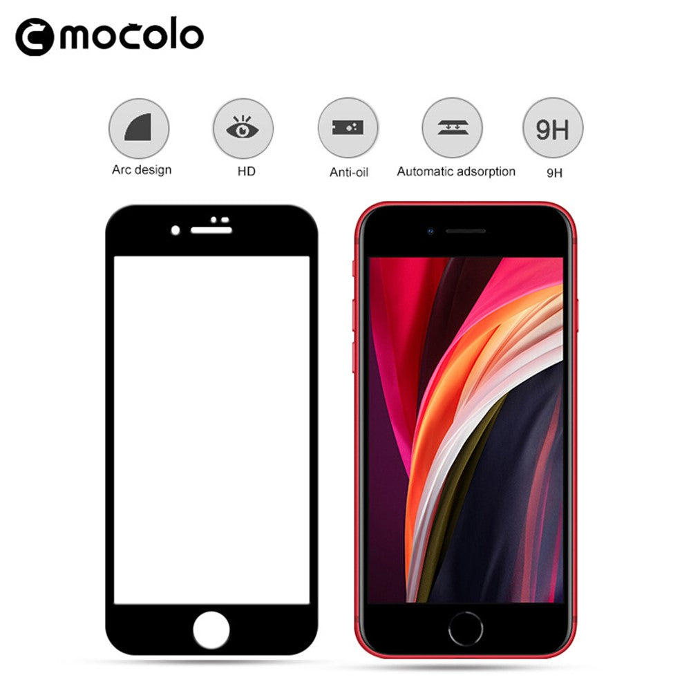 MOCOLO Silk Print Complete Covering Tempered Glass Screen Film for iPhone SE (2nd Generation) / 8 / 7 4.7"