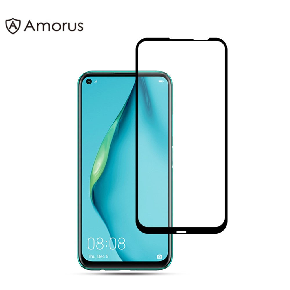 AMORUS Silk Printing Anti-explosion Tempered Glass Full Screen Film [Full Glue] for Huawei P40 lite / Nova 7i / Nova 6 SE