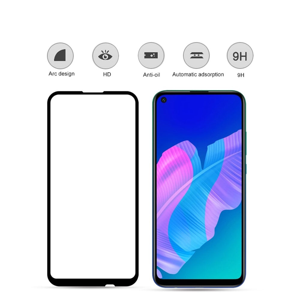 MOCOLO for Huawei P40 lite E / Y7p [Full Glue] Silk Printing Tempered Glass Full Screen Protector Anti-explosion