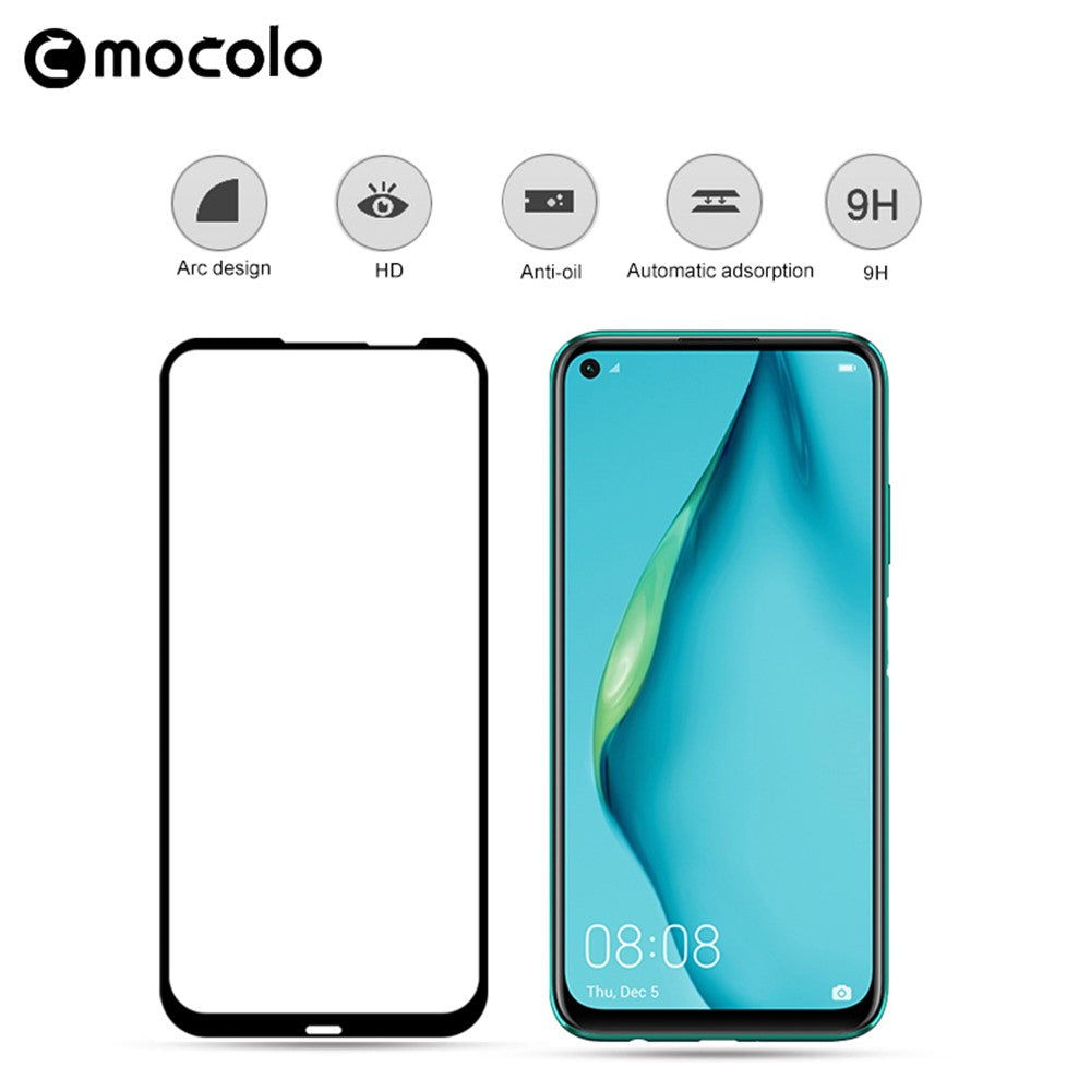 MOCOLO för Huawei P40 lite/Nova 7i/Nova 6 SE [Full Glue] Silk Print Härdat Glas Helskärmsskyddsfilm