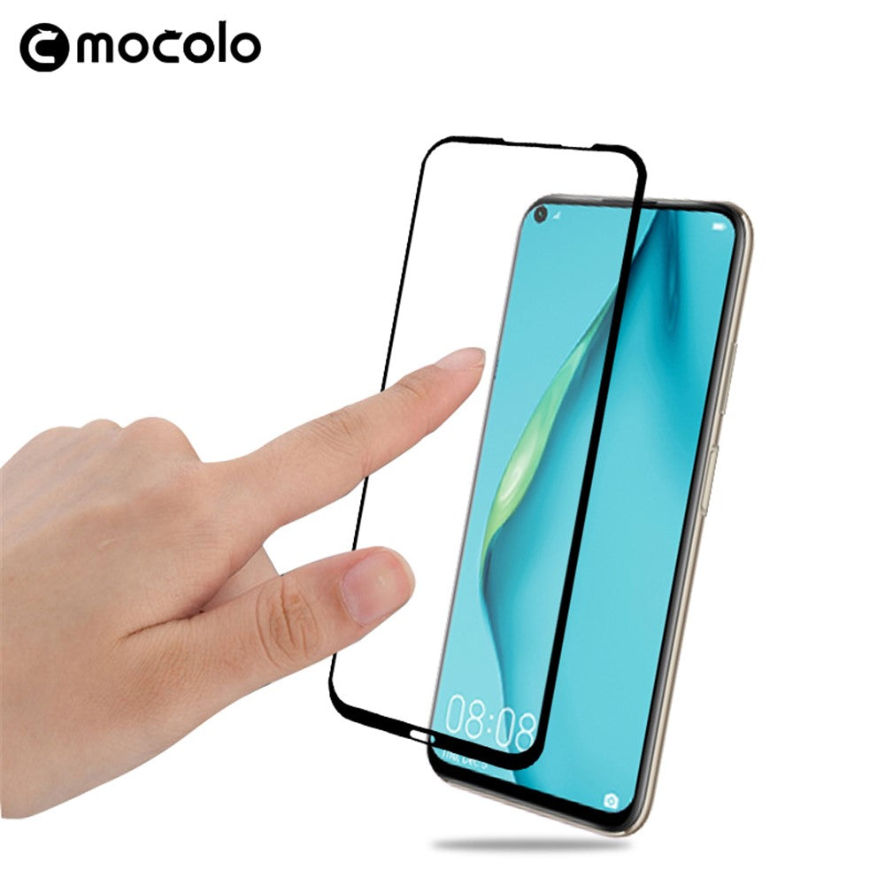 MOCOLO för Huawei P40 lite/Nova 7i/Nova 6 SE [Full Glue] Silk Print Härdat Glas Helskärmsskyddsfilm