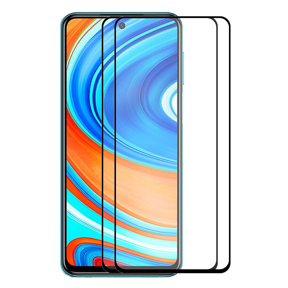 ENKAY HAT PRINCE 2Pcs/Set Full Glue 0.26mm 9H 2.5D Tempered Glass Full Screen Protector Cover for Xiaomi Redmi Note 9