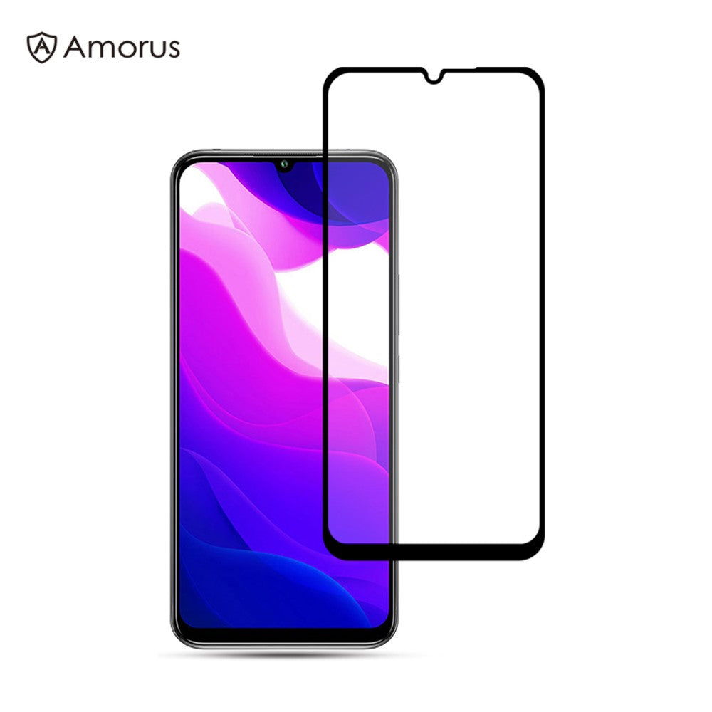 AMORUS [Full Glue] Silk Printing Tempered Glass Full Screen Protector Anti-explosion for Xiaomi Mi 10 Lite 5G
