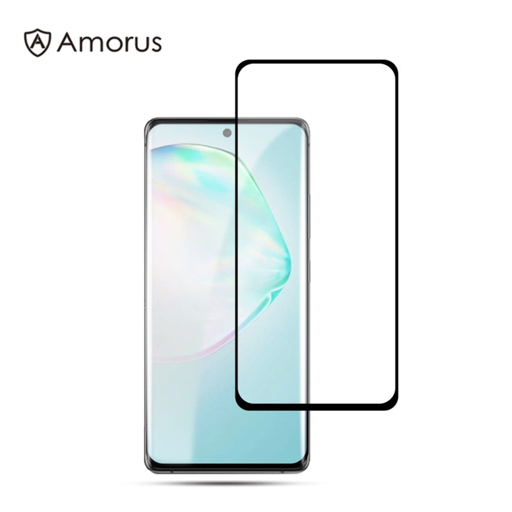 AMORUS Full Glue Full Cover Silk Printing Protective Tempered Glass  Screen Film for Samsung Galaxy A91 / S10 Lite