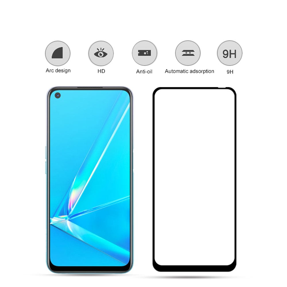 MOCOLO Silk Printing Anti-explosion Tempered Glass Full Size Screen Film [Full Glue] for Oppo A52/A92/A72 (2020)