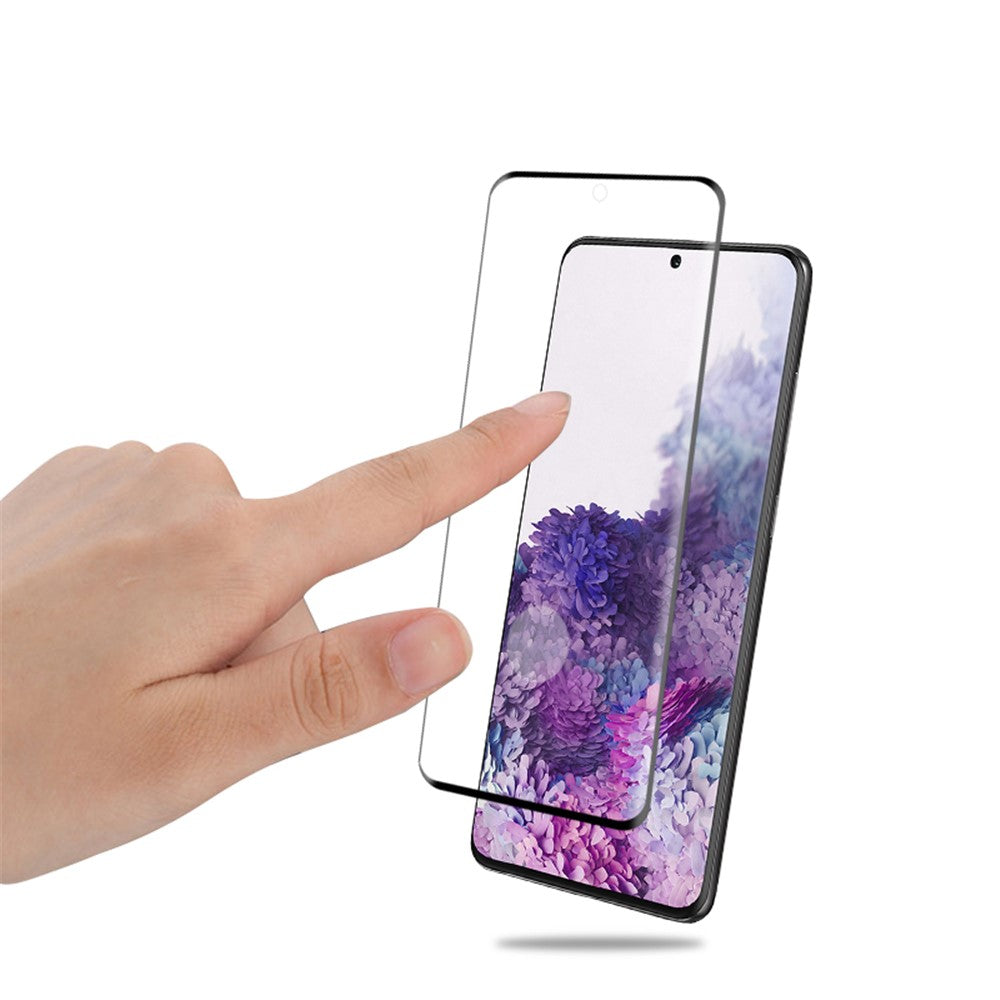 AMORUS Fuld Dækning 3D Buet Fuld Lim Hærdet Glas Skærmbeskytter til Samsung Galaxy S20 Plus (Understøtter Ultralyd Fingeraftryksoplåsning)