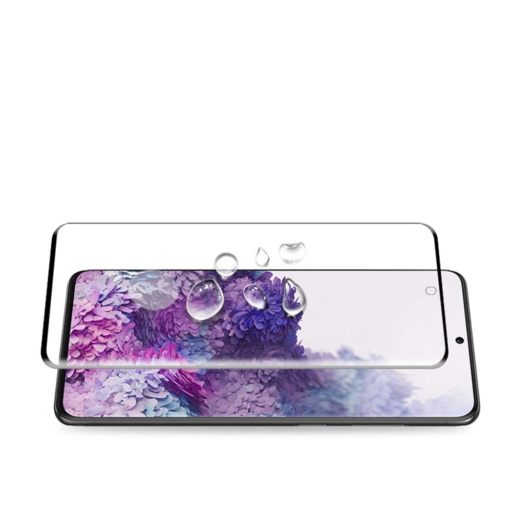 AMORUS Fuld Dækning 3D Buet Fuld Lim Hærdet Glas Skærmbeskytter til Samsung Galaxy S20 Plus (Understøtter Ultralyd Fingeraftryksoplåsning)
