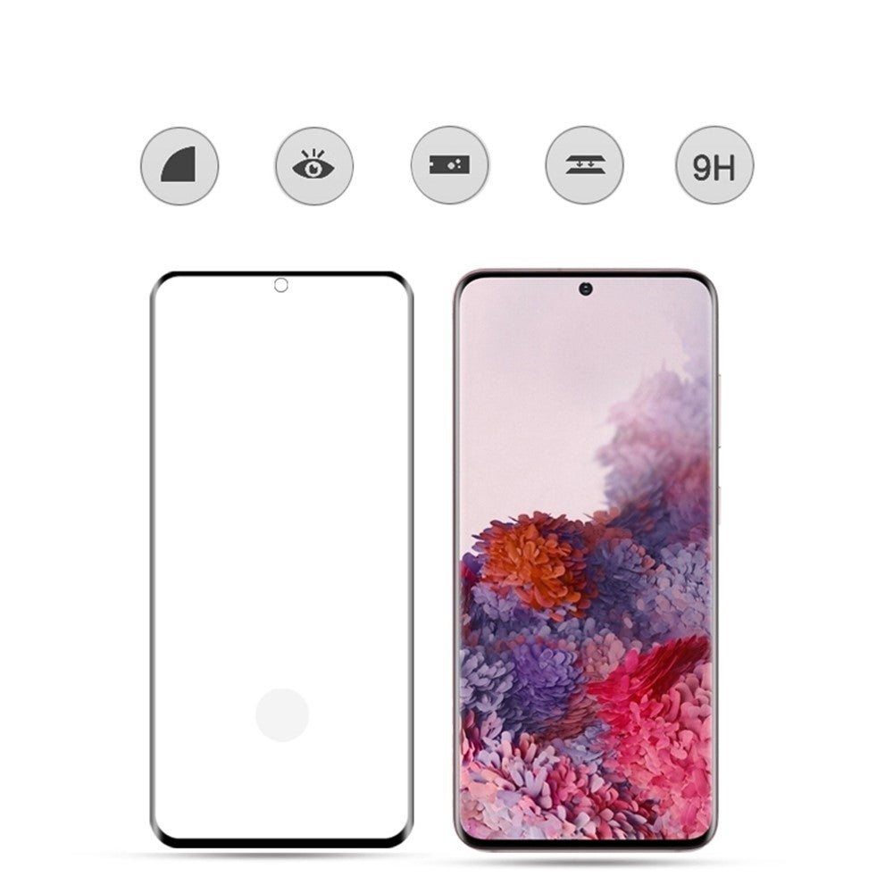 MOCOLO för Samsung Galaxy S20 4G/S20 5G 3D-böjd helskärm, heltäckande, härdat glas, skärmskyddsfilm [stödjer ultraljudsfingeravtryckslåsning]