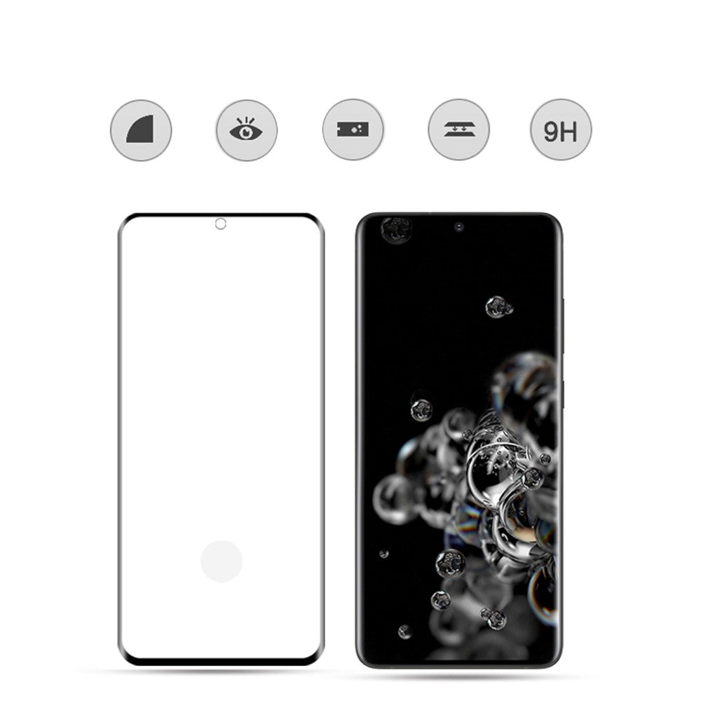 MOCOLO til Samsung Galaxy S20 Ultra 3D Buet Fuld Skærm Fuld Lim Hærdet Glas Skærmbeskyttelsesfilm [Understøtter Ultralyds Fingeraftryksoplåsning]