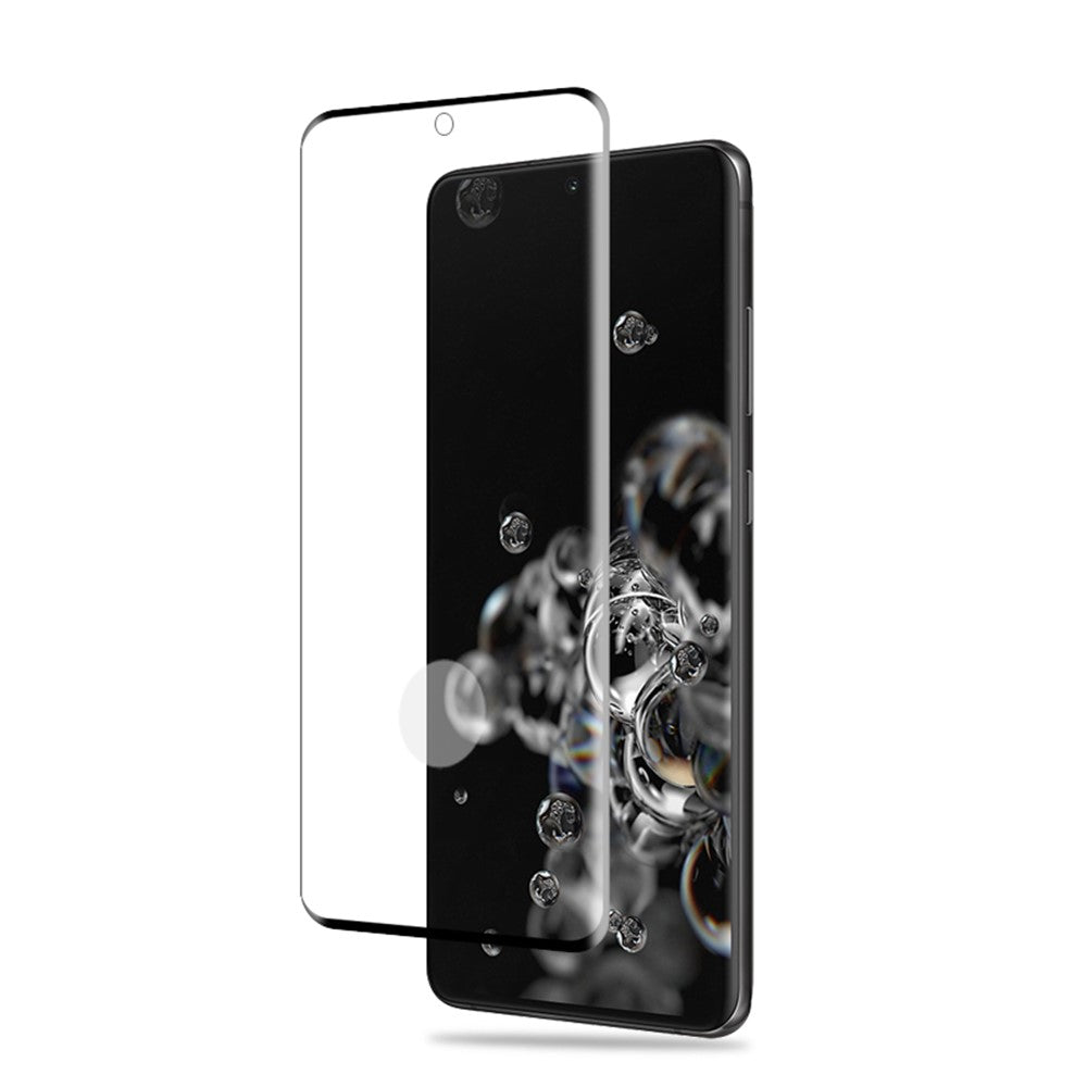 MOCOLO til Samsung Galaxy S20 Ultra 3D Buet Fuld Skærm Fuld Lim Hærdet Glas Skærmbeskyttelsesfilm [Understøtter Ultralyds Fingeraftryksoplåsning]