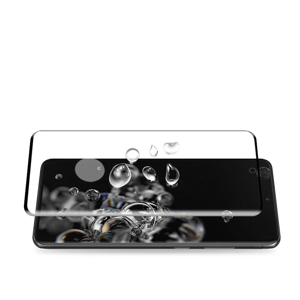 MOCOLO til Samsung Galaxy S20 Ultra 3D Buet Fuld Skærm Fuld Lim Hærdet Glas Skærmbeskyttelsesfilm [Understøtter Ultralyds Fingeraftryksoplåsning]