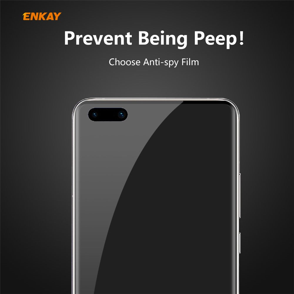 HAT PRINCE 0.26mm 9H [3D Hot-bending Curved Edge] Full Size Anti-Spy Tempered Glass Screen Protector for Huawei P40 Pro