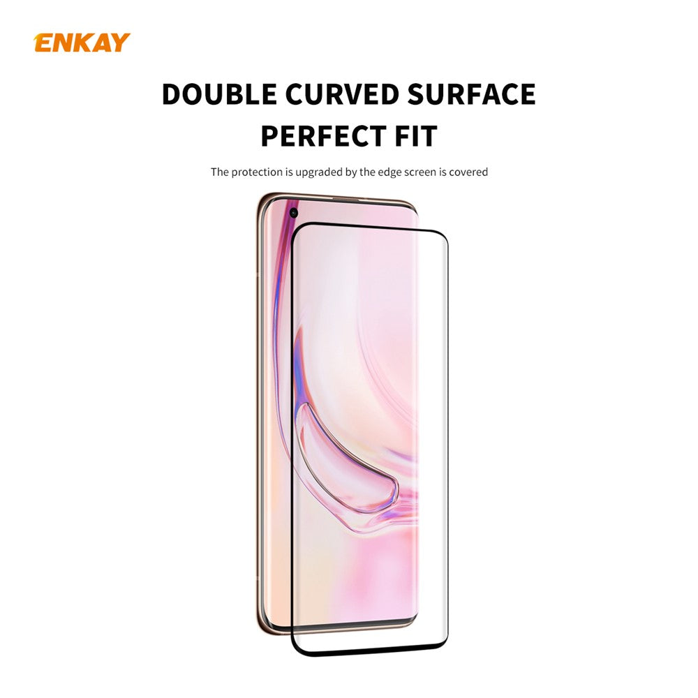 ENKAY 0,26 mm 9H 3D-böjd helhäftande härdat glasfilm för Xiaomi Mi 10/Mi 10 Pro