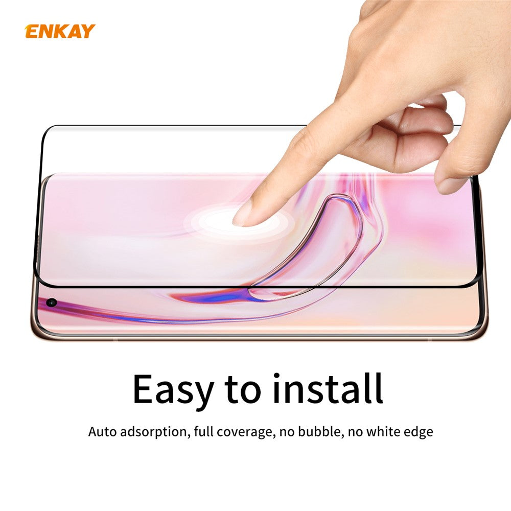 ENKAY 0,26 mm 9H 3D-böjd helhäftande härdat glasfilm för Xiaomi Mi 10/Mi 10 Pro