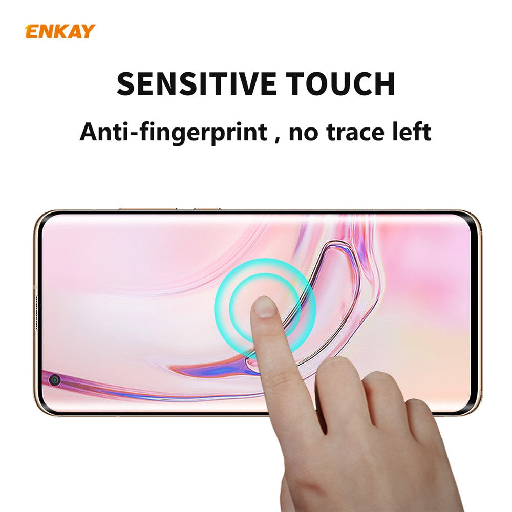 ENKAY 0,26 mm 9H 3D-böjd helhäftande härdat glasfilm för Xiaomi Mi 10/Mi 10 Pro