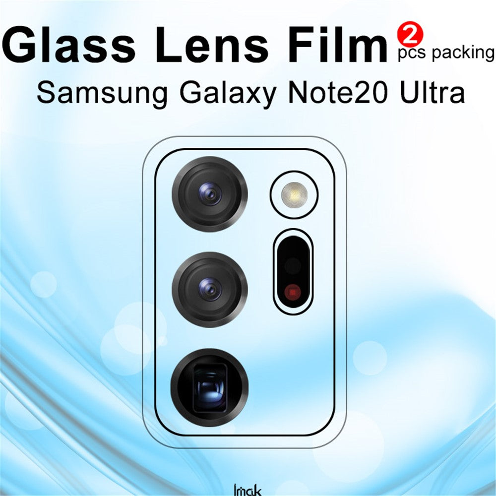 IMAK 2 st/pack ultraklar glaslinsfilm för Samsung Galaxy Note20 Ultra 4G/5G