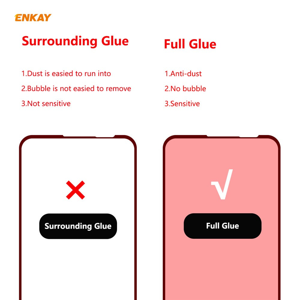 ENKAY Full Glue Full Size 0.26mm 9H 2.5D Tempered Glass Screen Protector for Huawei P40 lite 4G/Nova 7i/Nova 6 SE