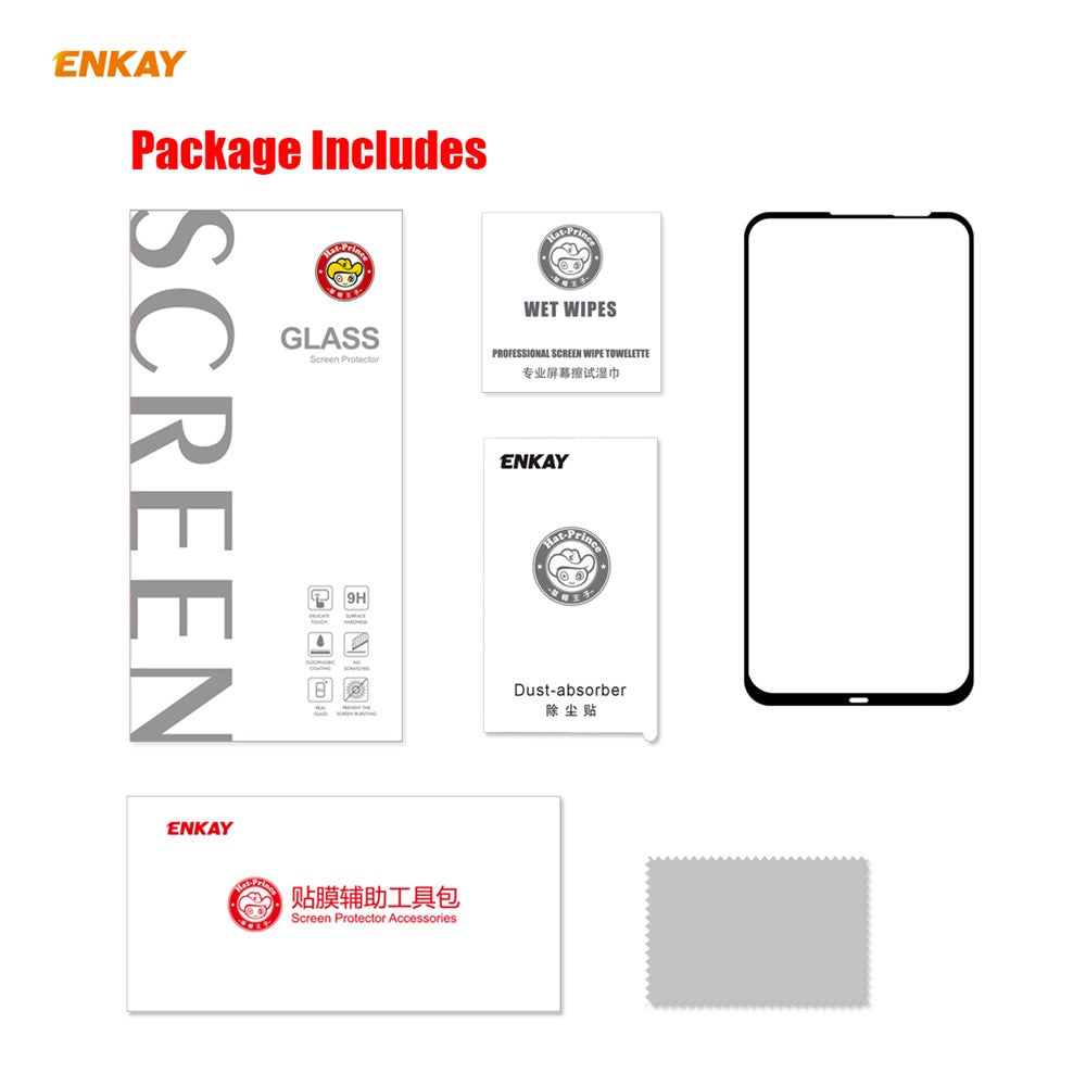 ENKAY Full Glue Full Size 0.26mm 9H 2.5D Tempered Glass Screen Protector for Huawei P40 lite 4G/Nova 7i/Nova 6 SE