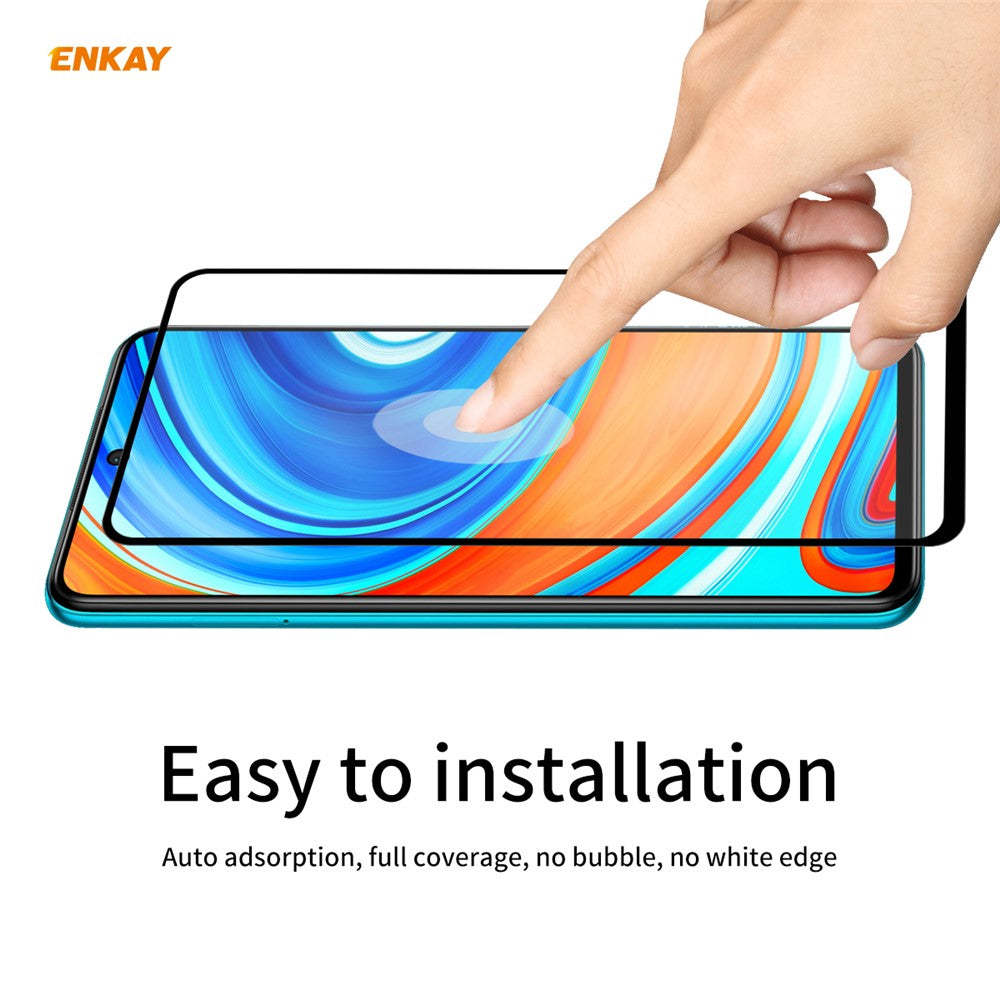 ENKAY HAT PRINCE Full Glue Full Size 0.26mm 9H 2.5D Tempered Glass Screen Protector for Xiaomi Redmi Note 9S / Redmi Note 9 Pro / Redmi Note 9 Pro Max