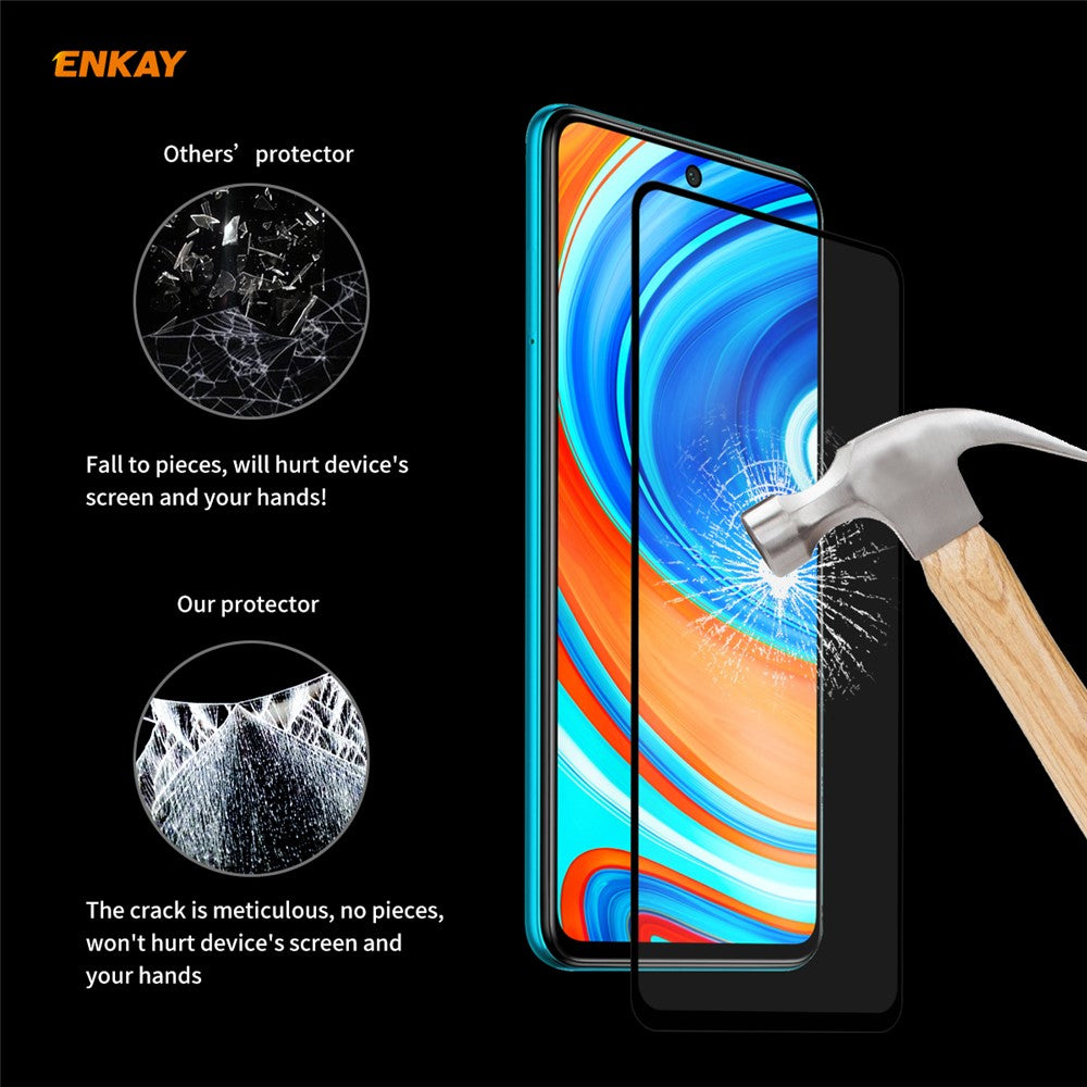 ENKAY HAT PRINCE Full Glue Full Size 0.26mm 9H 2.5D Tempered Glass Screen Protector for Xiaomi Redmi Note 9S / Redmi Note 9 Pro / Redmi Note 9 Pro Max