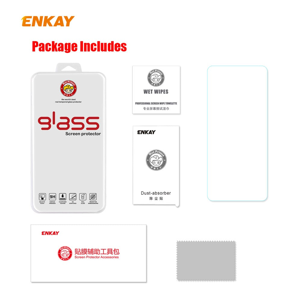 ENKAY 9H 0.26mm 2.5D Arc Edge Tempered Glass Screen Film for Xiaomi Redmi Note 9S/Note 9 Pro/Note 9 Pro Max