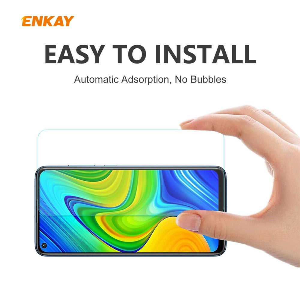 ENKAY 0.26mm 9H 2.5D Arc Edge Tempered Glass Screen Film for Xiaomi Redmi 10X 4G/Redmi Note 9