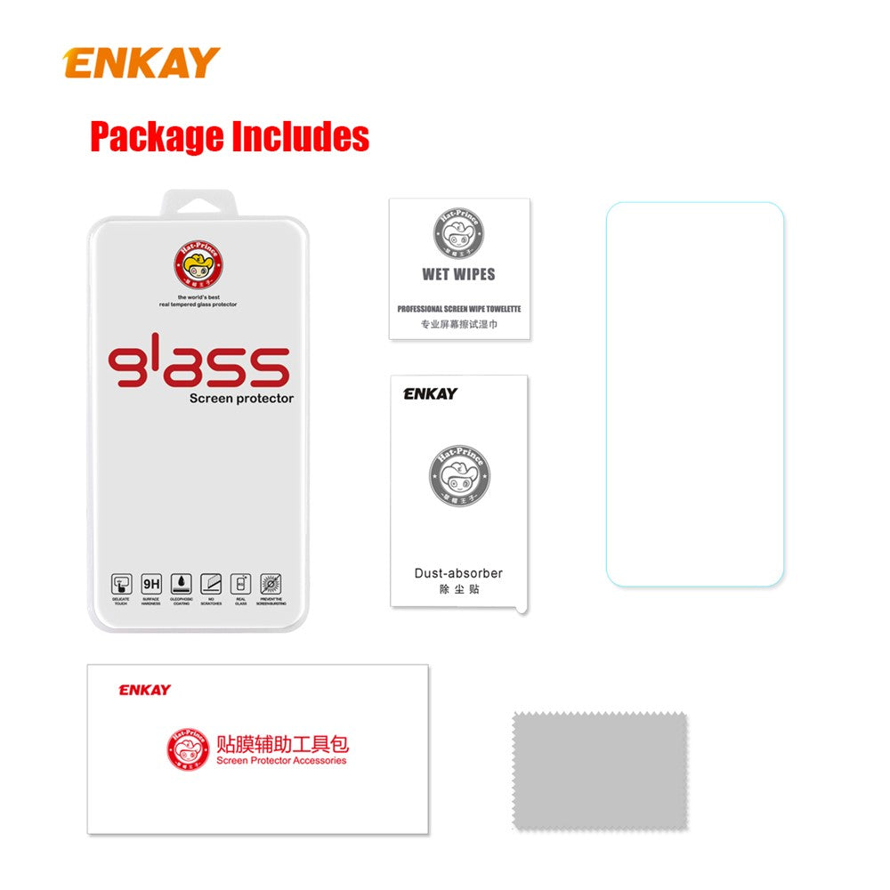 ENKAY 0.26mm 9H 2.5D Arc Edge Tempered Glass Screen Film for Xiaomi Redmi 10X 4G/Redmi Note 9