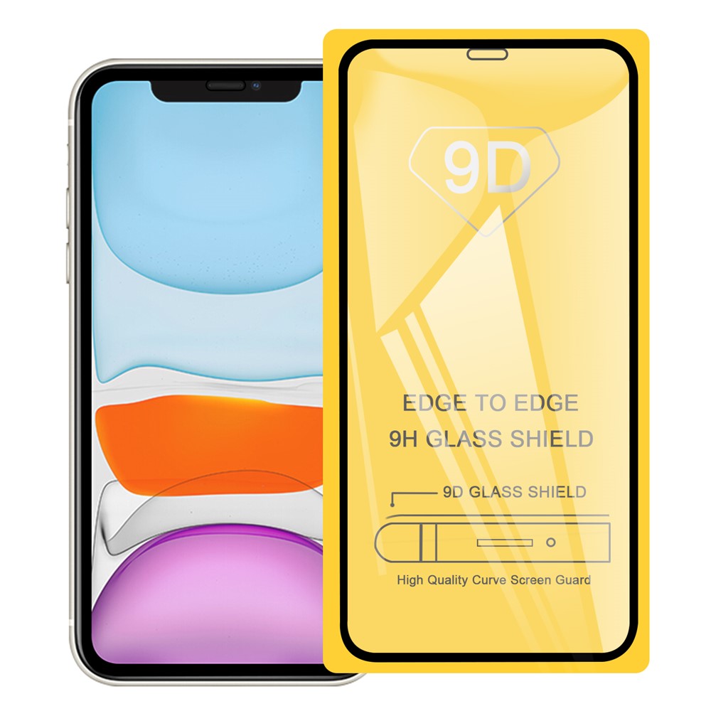 9D Full Covering Anti-Scratch Tempered Glass Screen Protector for iPhone 11 6.1-inch