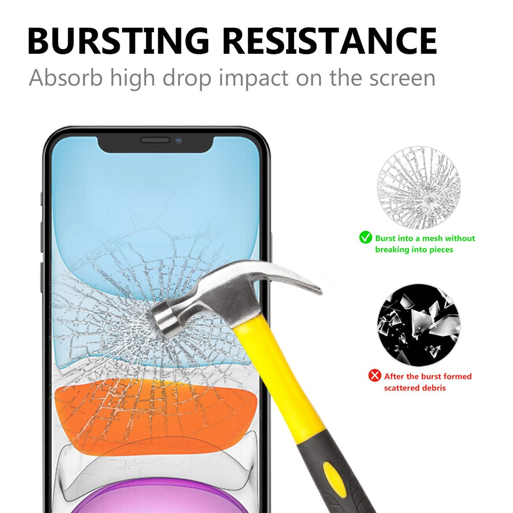 Sort hærdet beskyttelsesglas med kant til iPhone 12 Pro/12 6,1 tommer, fuld dækning, fuld klæbestof, 9H, anti-eksplosion