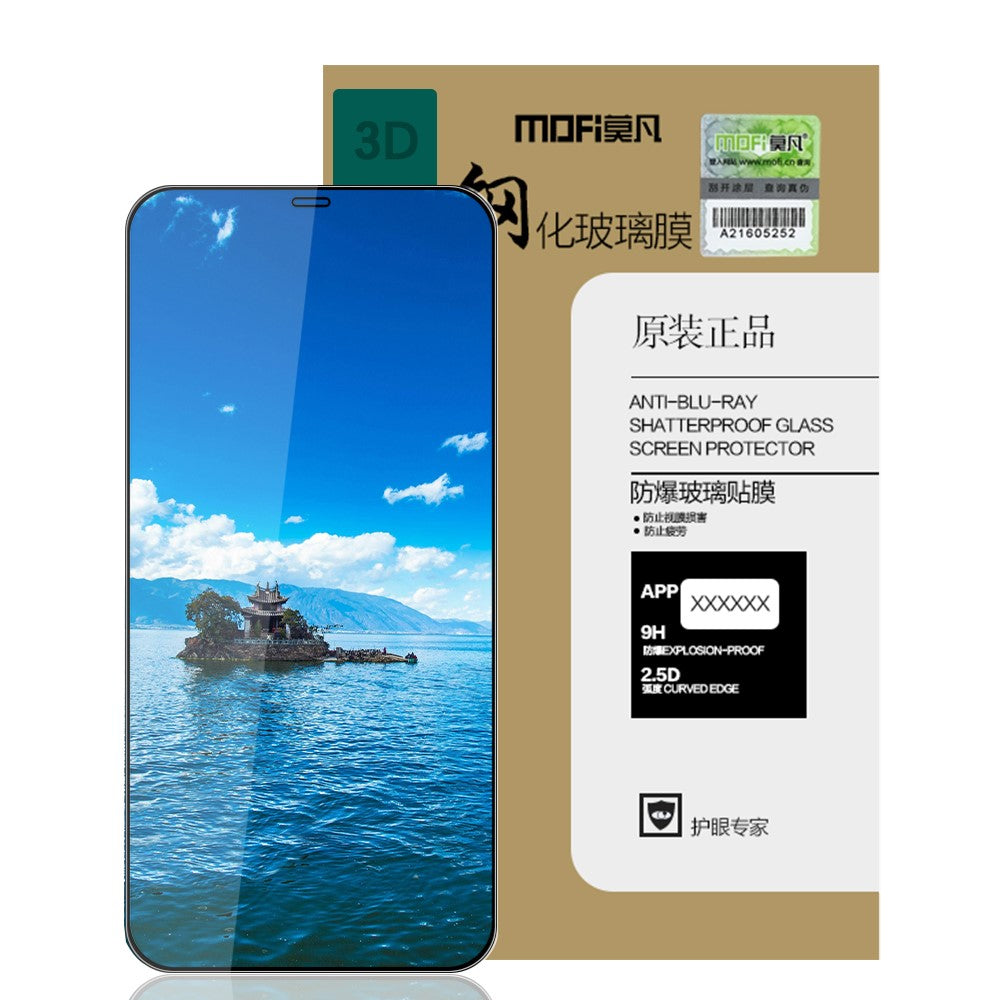 MOFI Full Glue 3D Curved Tempered Glass Komplet dækkende skærmbeskyttelsesfilm til iPhone 12 Max / Pro 6.1 tommer