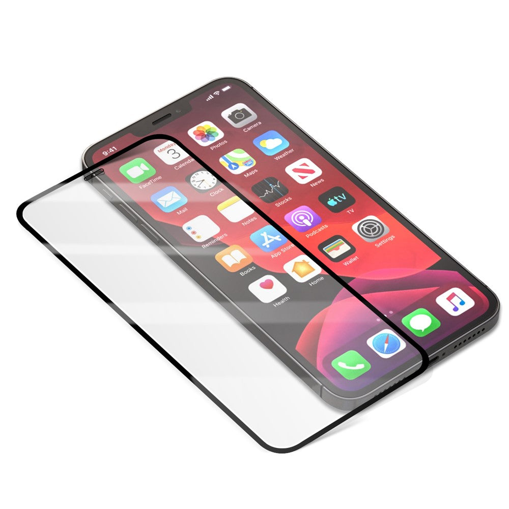 MOCOLO Full Coverage Tempered Glass Film for iPhone 12/12 Pro Screen Protector Full Glue Black