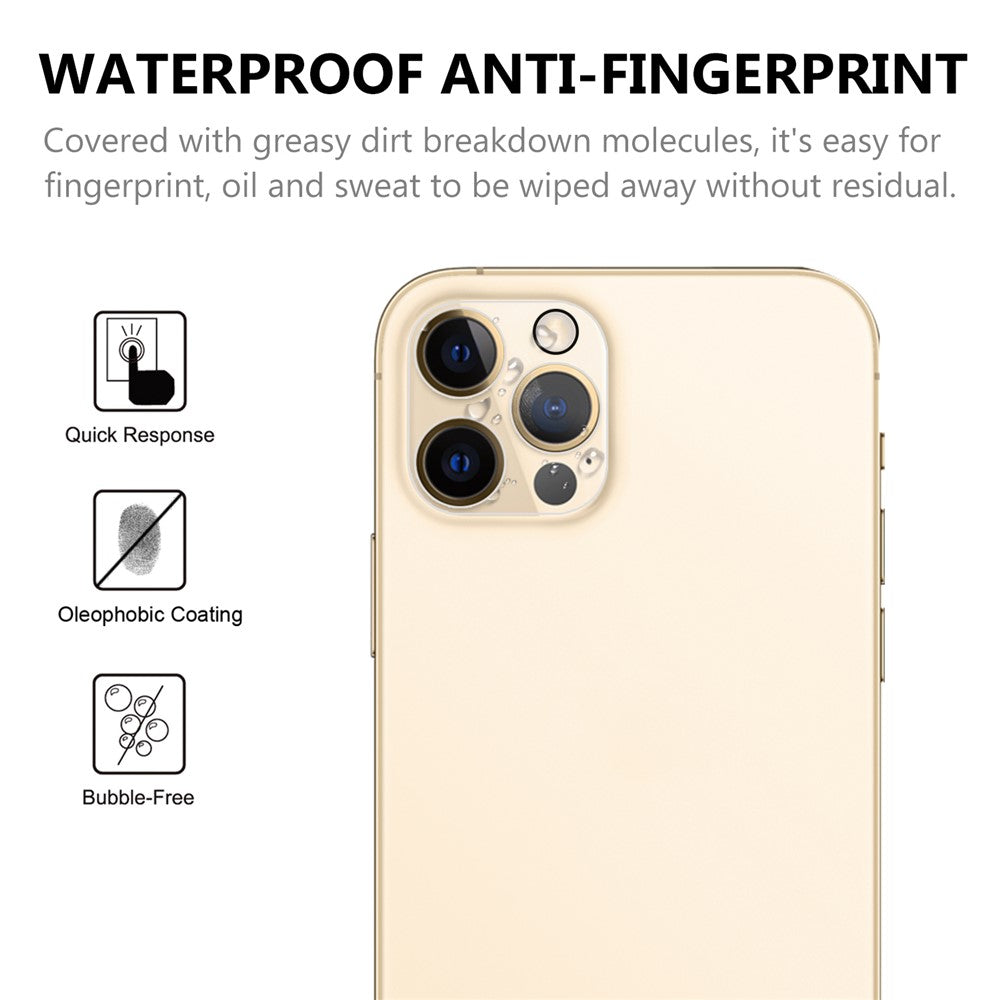 For iPhone 12 Pro 2.5D 9H Arc Edge Tempered Glass Screen Protector + Camera Lens Film