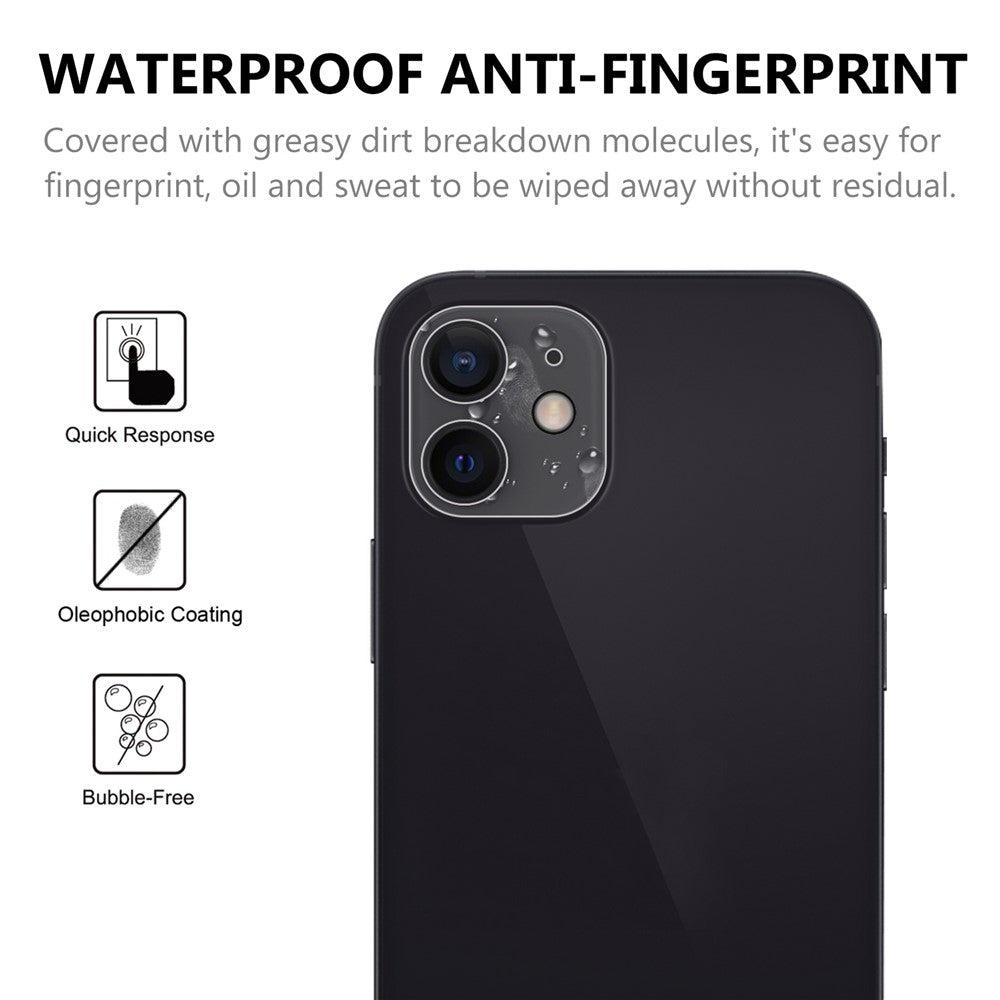 For iPhone 12 mini 5.4 inch Quality 2.5D 9H Arc Edge Tempered Glass Screen Protector + Camera Lens Film