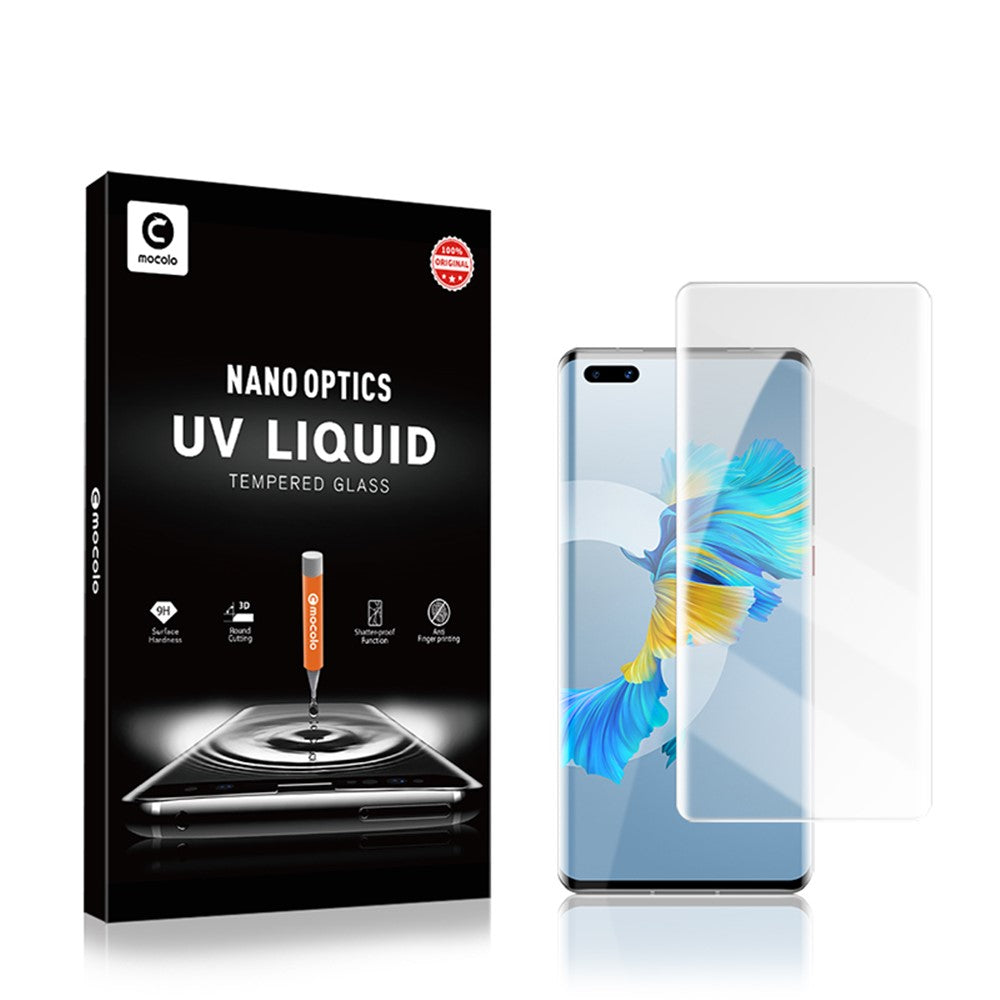 MOCOLO 3D-böjd [UV-ljusbestrålning] Härdat glas UV-film för Huawei Mate 40 Pro skärmskydd