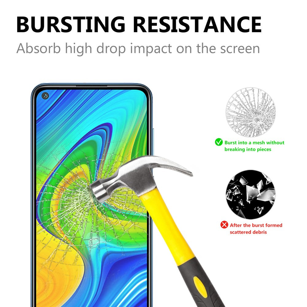 Helskärmsskärmskyddsfilm i härdat glas (hellim) för Xiaomi Redmi Note 9 5G