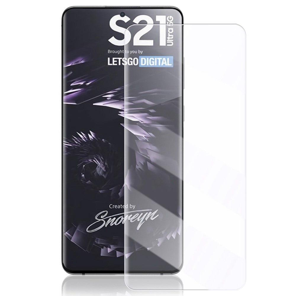 MOCOLO 3D Curved UV Tempered Glass Film for Samsung Galaxy S21 Ultra 5G, Full Cover Full Glue HD Clear Screen Protector Touch Responsive Case Friendly