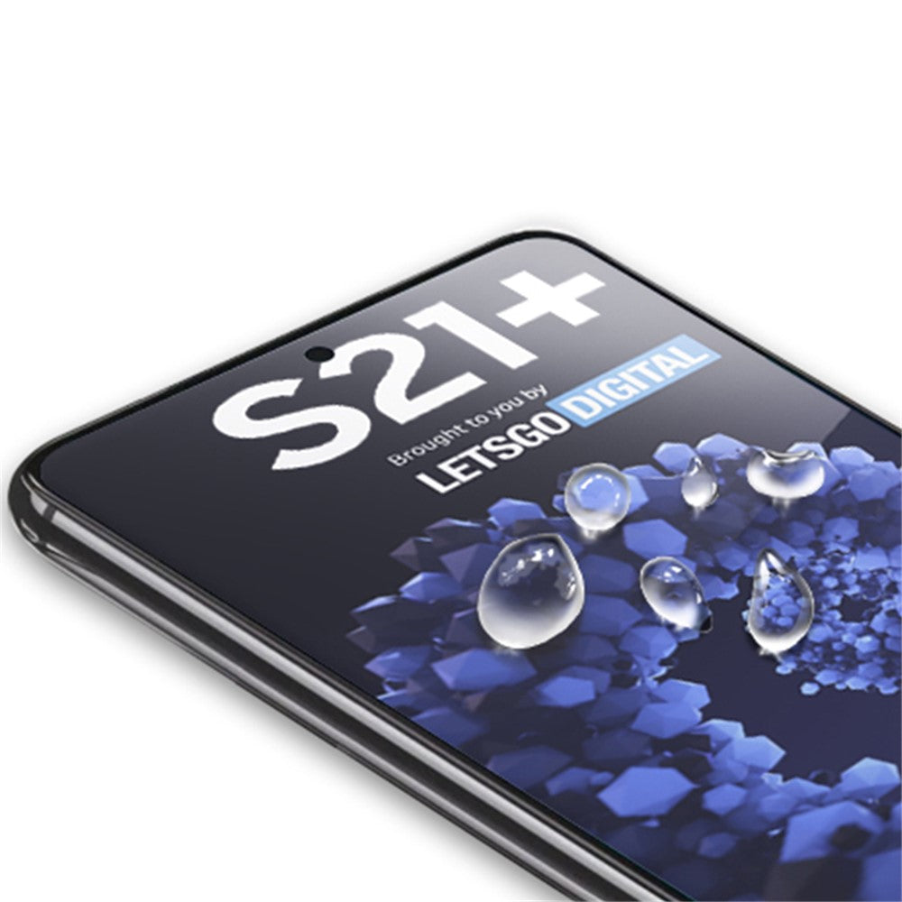 AMORUS Silk Print Fuld Lim Fuld Dækning Film til Samsung Galaxy S21+ 5G HD Hærdet Glas Skærmbeskytter